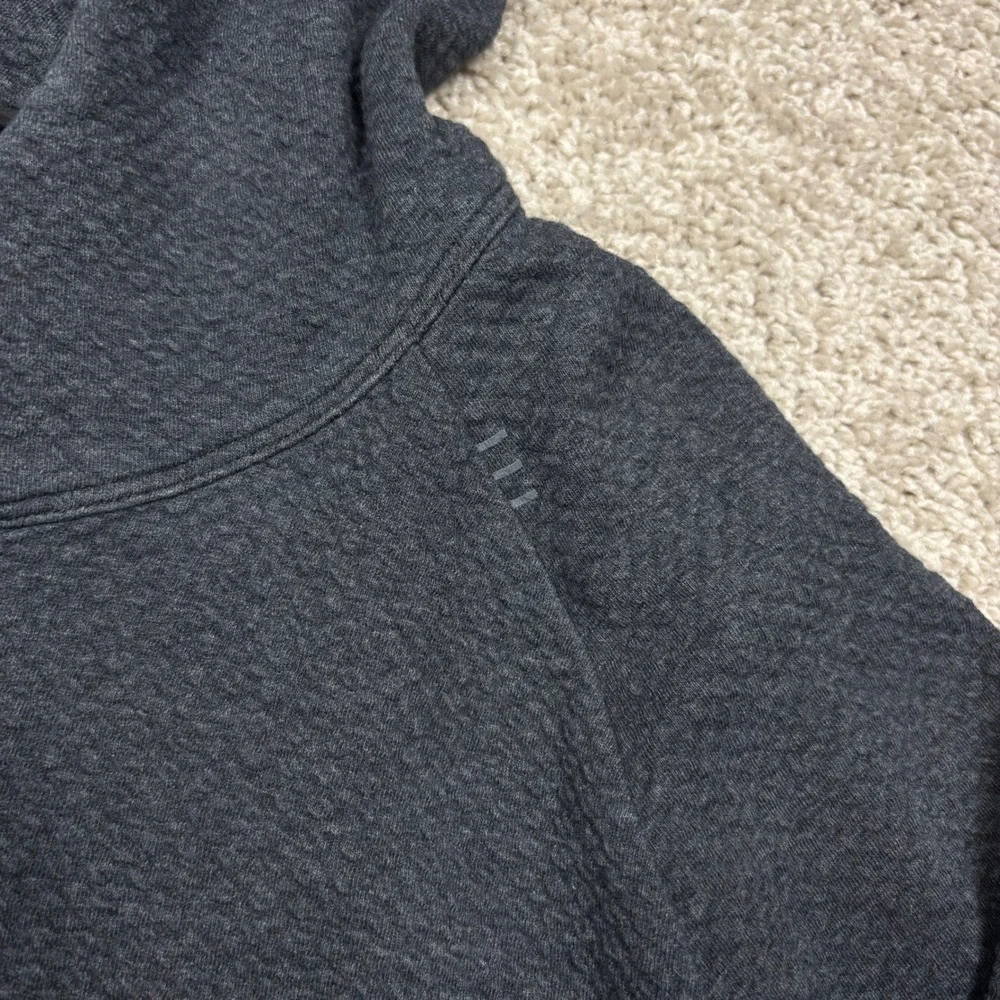 Lululemon At Ease Hoodie Mens Large Heathered Black Textured Knit LM3BF7S